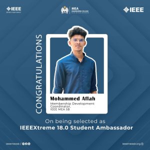 IEEE XTREME 𝟭𝟴.𝟬 AMBASSADOR.